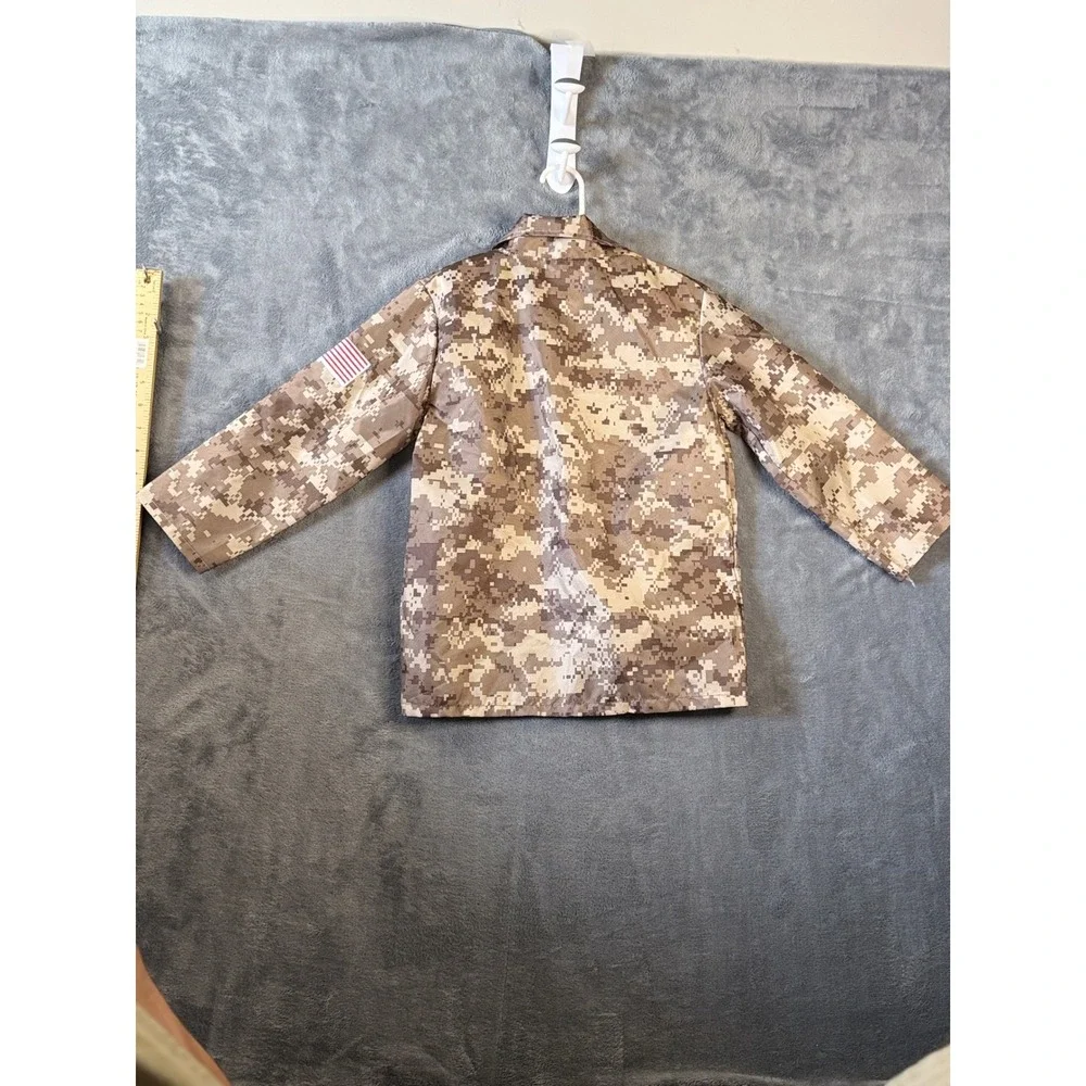 Kids US Army Camouflage Costume Jacket Digital Desert Camo with Toy Compass